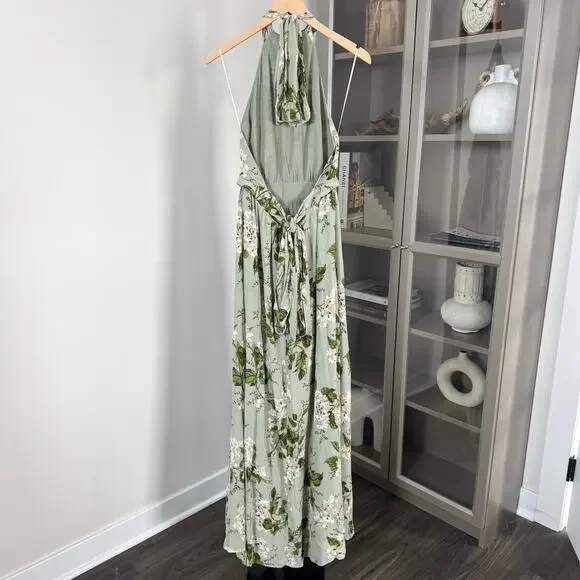 Reformation Andee Tea Garden Sage Dress 8 NEW Open Back Green Floral Halter Maxi - www.disolcolor.com Reformation Andee Tea Garden Sage Dress 8 NEW Open Back Green Floral Halter Maxi - www.disolcolor.com